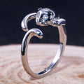 Silver Tone Open Cat Ring With Four Eye Colors Statement Jewelry view 4