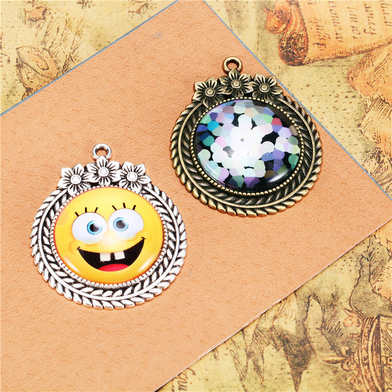 25mm Flower Pendant Tray Cabochon Base