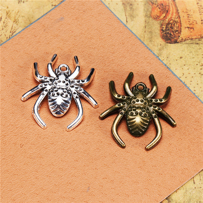 Punk Alloy Spider Charm Pendant 29x25mm for DIY Jewelry