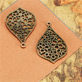 Teardrop Hollow Flower Earring Pendant Charm 44x30mm Ethnic Style