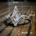 Silver Tone Marquise Solitaire Ring With Split Shank view 5