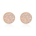 Gold Tone Round Druzy Stud Earrings in a Two Pair Color Set view 2