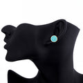 Gold Tone Round Druzy Stud Earrings in a Two Pair Color Set view 4