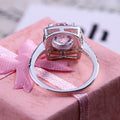 Silver Cushion Halo Pavé Ring In A Polished Decorative Design view 4