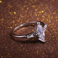 Silver Tone Marquise Solitaire Ring With Split Shank view 2