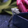 Silver Tone Round Cluster Ring With Split Shank Statement Jewelry view 4