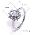 Silver Tone Round Cluster Ring With Split Shank Statement Jewelry view 5