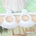 Crystal Bead Flower Hoop Fringe Tassel Earrings Six Colors view 7