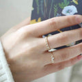 Gold-Tone Slim Bow Ring With Clear Crystal Accents view 2