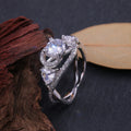 Silver Tone Round Stone Ring with Twisted Open Band view 3