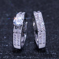 Square Center Stone Three Piece Ring Set With Clear Stone Accents view 2