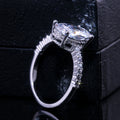 Oval Solitaire Pave Band Ring In Silver And Gold-Tone Finishes view 4