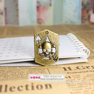 33x22mm Skull Ace of Spades Alloy Charm Pendant
