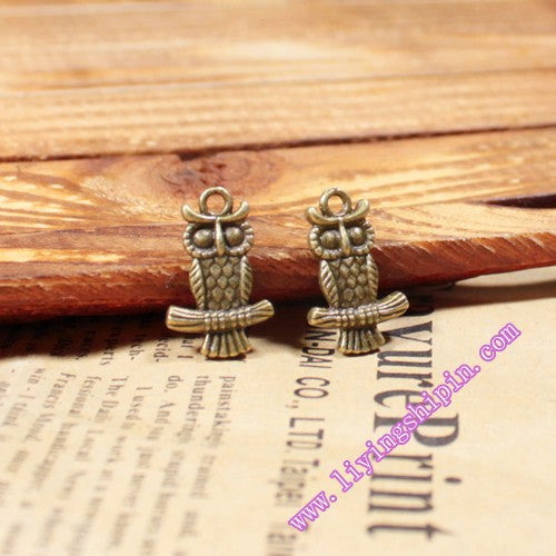 19x12mm Double-Sided Owl Charm Pendant