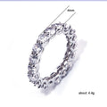 Round Clear Crystal Eternity Band Ring in Silver Tone view 5