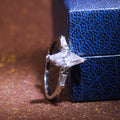 Silver Tone Marquise Solitaire Ring With Split Shank view 6