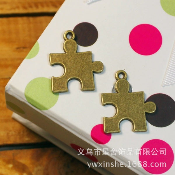 22x19mm Puzzle Alloy Charm Pendant for DIY Bracelets and Necklaces