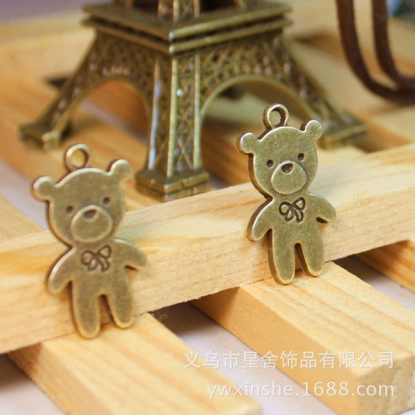 24x13mm Cute Bear Bow Charm Pendant
