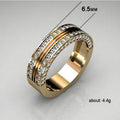 Three Row Crystal Channel Band Ring in Three Metal Tones view 5