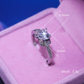 Silver Heart CZ Halo Ring Split Shank Pave Band Sizes view 5