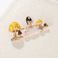 Yellow Gold Tone Mushroom Enamel Metal Brooch Pin for Jackets and Lapels view 5