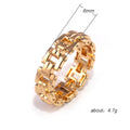 Open Link Band Ring In Silver Gold Or Rose Gold Tone view 5