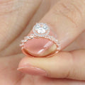 Rose Gold Tone Round Crystal Three Piece Ring Set Jewelry view 3