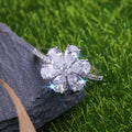 Silver Floral Cluster Statement Ring In A Polished Decorative Design view 3