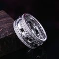 Wide Multi-Row Crystal Band Ring in Three Metal Finishes view 2