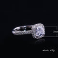 Silver Tone Square Crystal Halo Solitaire Ring Jewelry view 5