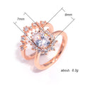 Rose-Gold-Tone Oval Halo Crystal Two-Piece Ring Set view 5