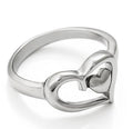 Silver Tone Interlocking Heart Ring With Clear Accents view 6