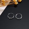 Antique Silver Tone Small Hoop Earrings in Three Scrollwork Designs view 2