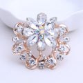 Faceted Glass Flower Scarf Clip Brooch in Two Colorways view 7