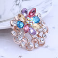 Faceted Glass Flower Scarf Clip Brooch in Two Colorways view 4