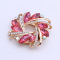Faceted Glass Woven Flower Scarf Clip Brooch in Three Colors view 2