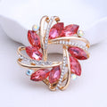 Faceted Glass Woven Flower Scarf Clip Brooch in Three Colors view 7