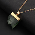 Gold Tone Raw Crystal Cluster Pendant Necklaces in Two Colors view 5