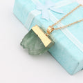 Gold Tone Raw Crystal Cluster Pendant Necklaces in Two Colors view 4