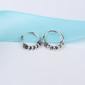 Antique Silver Tone Small Hoop Earrings in Six Textured Designs view 3