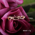 Gold Tone Leaf Vine Ring With Pink Stones Statement Jewelry view 5