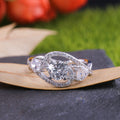 Silver Tone Round Stone Ring with Twisted Open Band view 4