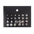 Gold and Silver Twelve Pair Mixed Stud Earring Card Sets view 7