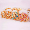 Gold-Tone Heart Keychain With Rhinestone Star, Moon And Heart Motifs view 6