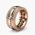 Wide Multi-Row Crystal Band Ring in Three Metal Finishes view 7