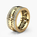 Wide Multi-Row Crystal Band Ring in Three Metal Finishes view 8