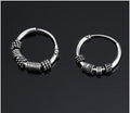 Antique Silver Tone Small Hoop Earrings in Three Scrollwork Designs view 8