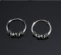 Antique Silver Tone Small Hoop Earrings in Three Scrollwork Designs view 7