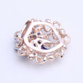 Faceted Glass Flower Scarf Clip Brooch in Two Colorways view 3