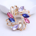 Faceted Glass Woven Flower Scarf Clip Brooch in Three Colors view 8